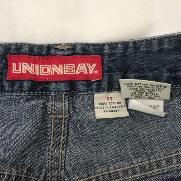 🌊 Union Bay Dark Wash Denim Shorts Size 11 - Picture 5 of 10